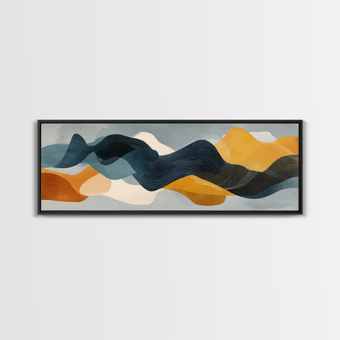 Minimal Abstract Wave Line Canvas Print, Minimalist Art, Abstract Wall Art, Living Room Decor, Minimal, Fine Art Print, MIN-3x1-29