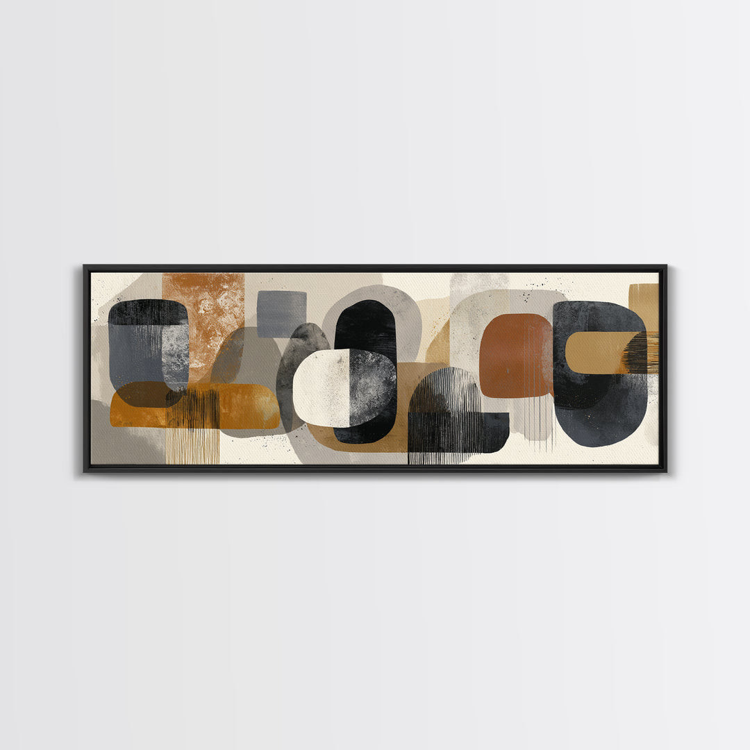 Two Overlapping Organic Shapes Canvas Print, Minimalist Art, Minimalist Decor, Living Room Decor, Minimal, Digital Wall Art, MIN-3x1-35