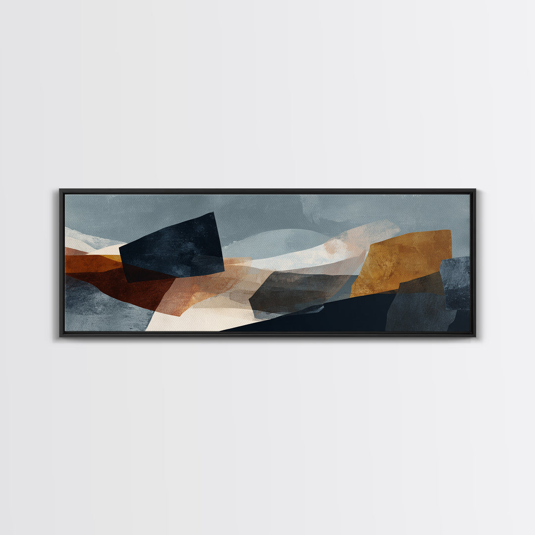 Quiet Stone Stack Framed Canvas Print, Minimalist Art, Art Print, Living Room Decor, Fine Art, Minimal, Abstract Wall Art, MIN-3x1-51