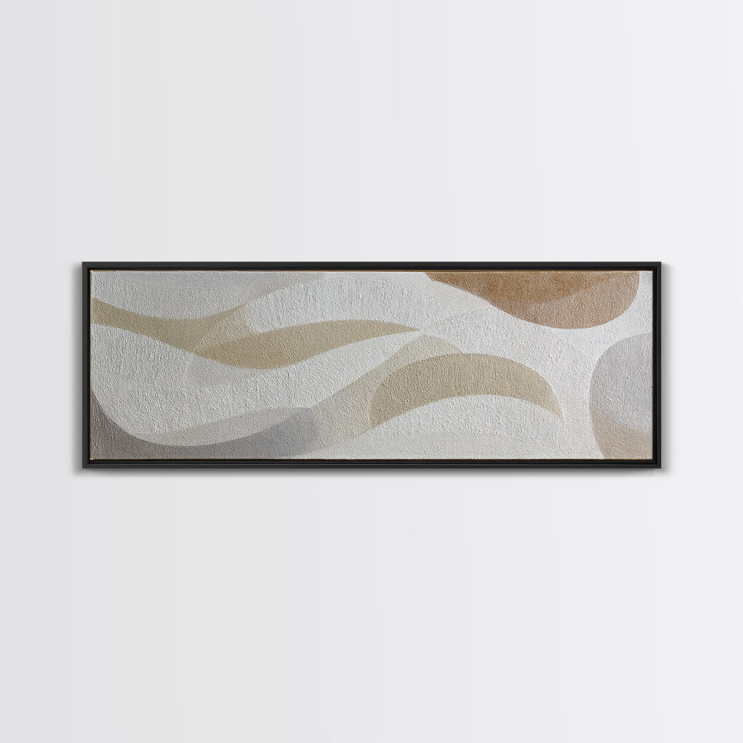 White on White Plaster Texture Study Framed Canvas Print, Minimalist Art, Minimalist Decor, Living Room Decor, Minimal, MIN-3x1-56