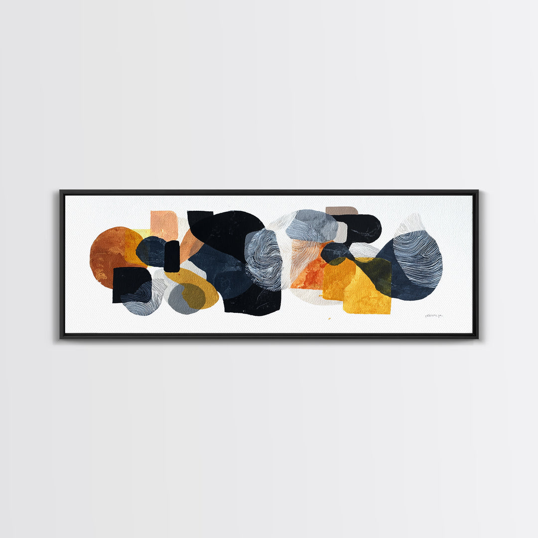 Minimal Cat Line Drawing Framed Canvas Print, Minimalist Art, Contemporary Art, Living Room Decor, Abstract Art, Minimal, MIN-3x1-63