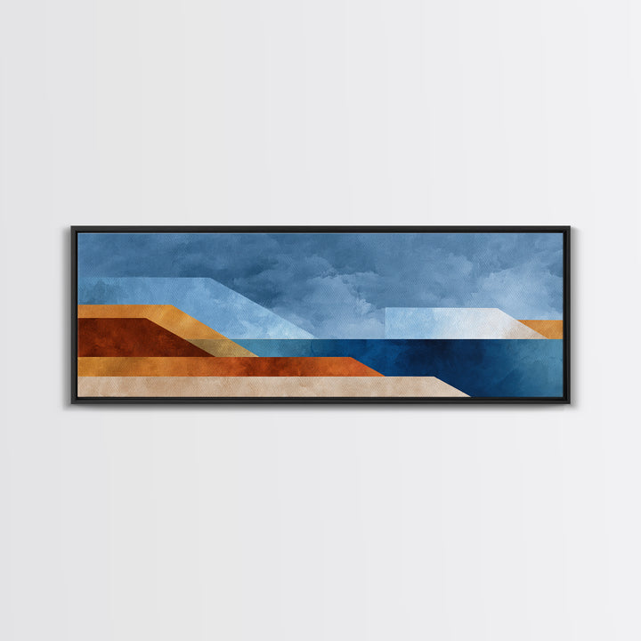 Simple Blue Horizon Canvas Print, Minimalist Art, Wall Art, Living Room Decor, Fine Art, Minimal, Large Wall Art, Movie Poster, MIN-3x1-70