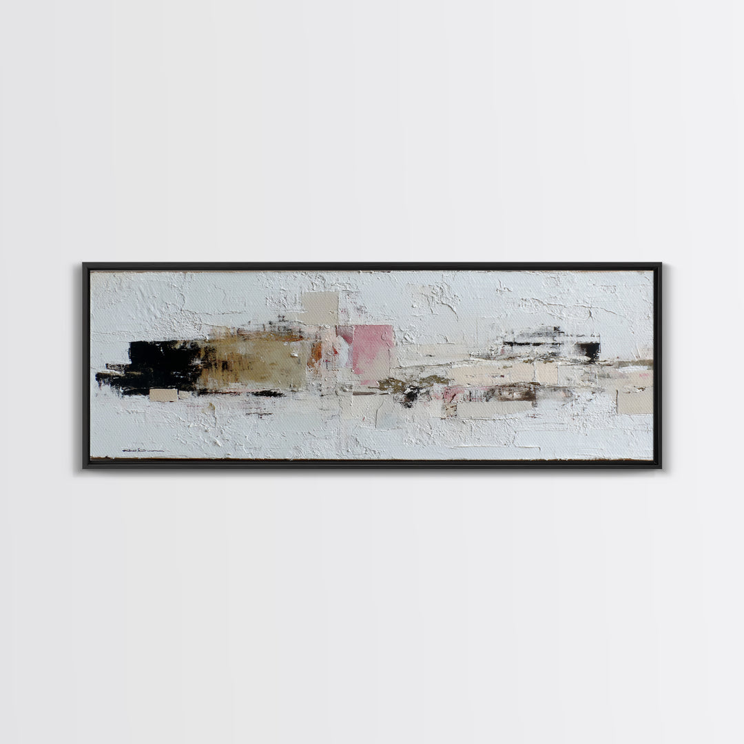 White on White Plaster Texture Study Canvas Print, Minimalist Art, Wall Decor, Living Room Decor, Minimal, Abstract Art, MIN-3x1-80