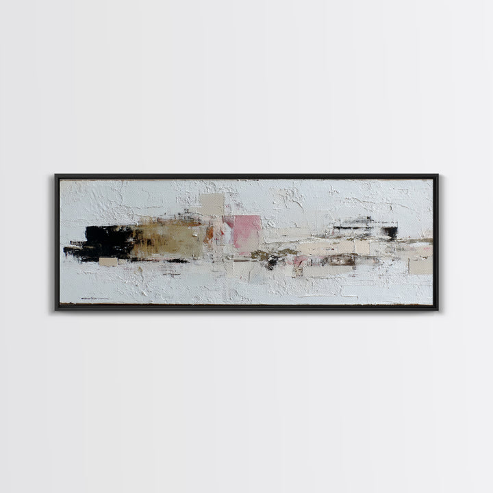 White on White Plaster Texture Study Canvas Print, Minimalist Art, Wall Decor, Living Room Decor, Minimal, Abstract Art, MIN-3x1-80