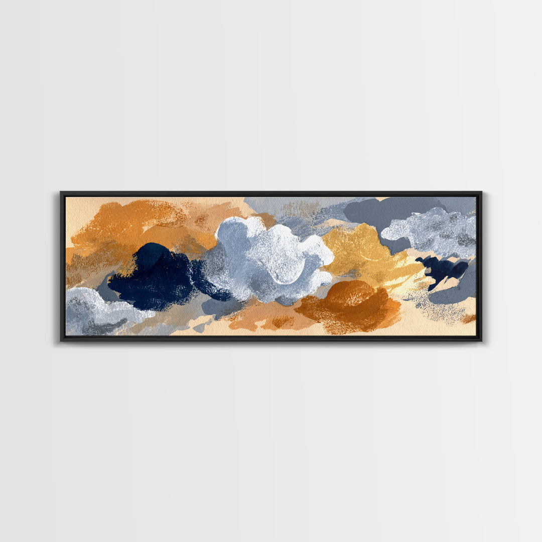 Small Cloud Study Canvas Print, Minimalist Art, Modern Art, Living Room Decor, Oil Painting, Minimal, Minimalist Decor, MIN-3x1-85