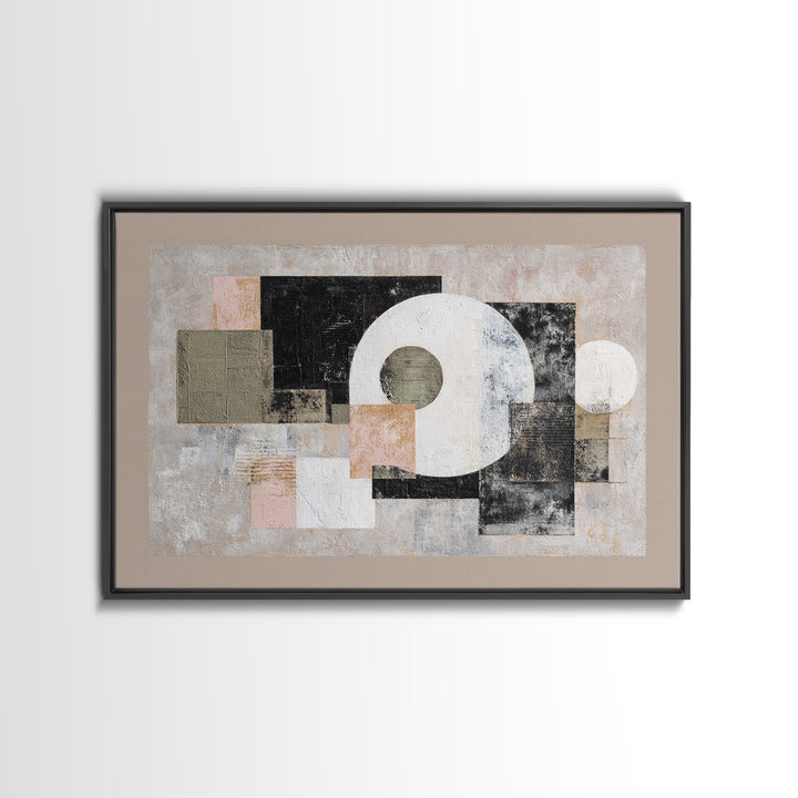 Monochrome Arch and Shadow Composition Canvas Print, Minimalist Art, Boho Wall Art, Living Room Decor, Fine Art, Minimal, MIN-3x2-12