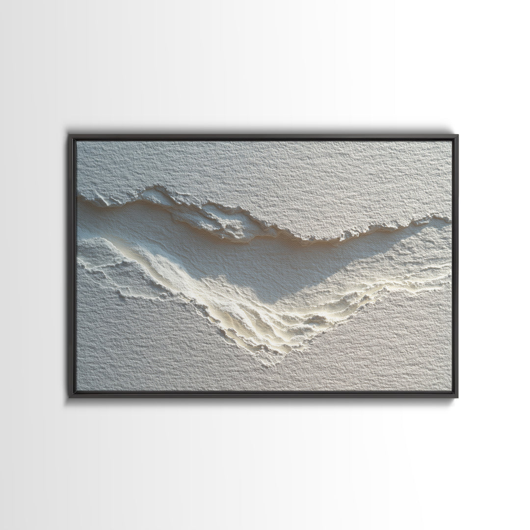 White on White Plaster Texture Study Framed Canvas Print, Minimalist Art, Unique Wall Art, Living Room Decor, Fine Art, Minimal, MIN-3x2-20
