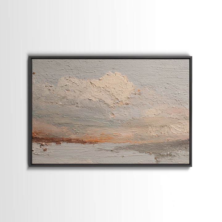 Small Cloud Study Framed Canvas Print, Minimalist Art, Modern Wall Art, Living Room Decor, Abstract Art, Minimal, MIN-3x2-25