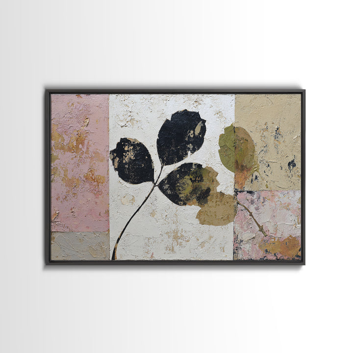Minimal Branch Silhouette Framed Canvas Print, Minimalist Art, Statement Artwork, Living Room Decor, Fine Art, Minimal, MIN-3x2-31