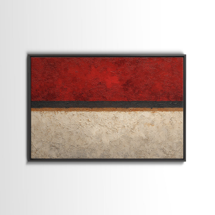 One Red Square Balanced Canvas Print, Minimalist Art, Digital Print, Living Room Decor, Fine Art, Minimal, Gallery Decor, MIN-3x2-38