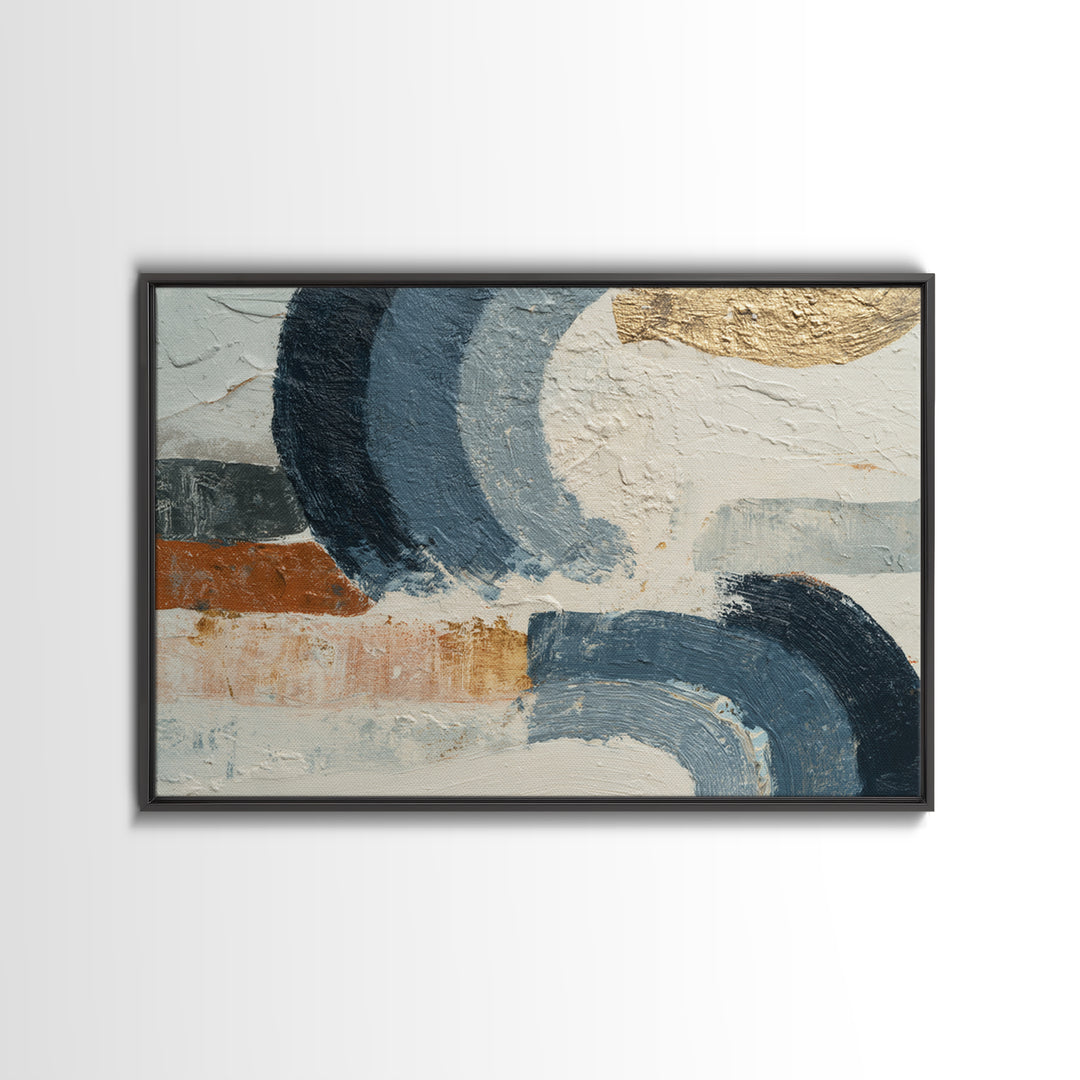 Minimal Abstract Wave Line Framed Canvas Print, Minimalist Art, Minimalist Wall Art, Living Room Decor, Abstract Art, Minimal, MIN-3x2-41