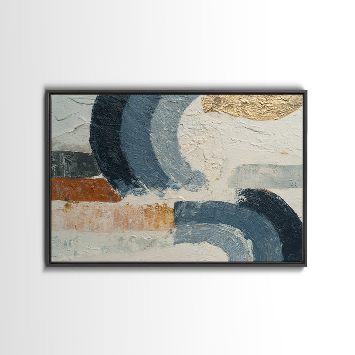 Minimal Abstract Wave Line Framed Canvas Print, Minimalist Art, Minimalist Wall Art, Living Room Decor, Abstract Art, Minimal, MIN-3x2-41