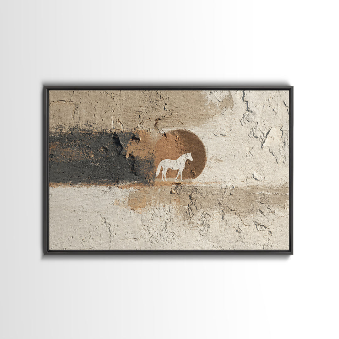 Minimal Horse Contour Framed Canvas Print, Minimalist Art, Living Room Decor, Fine Art, Minimal, Modern Decor, Fine Art Print, MIN-3x2-46