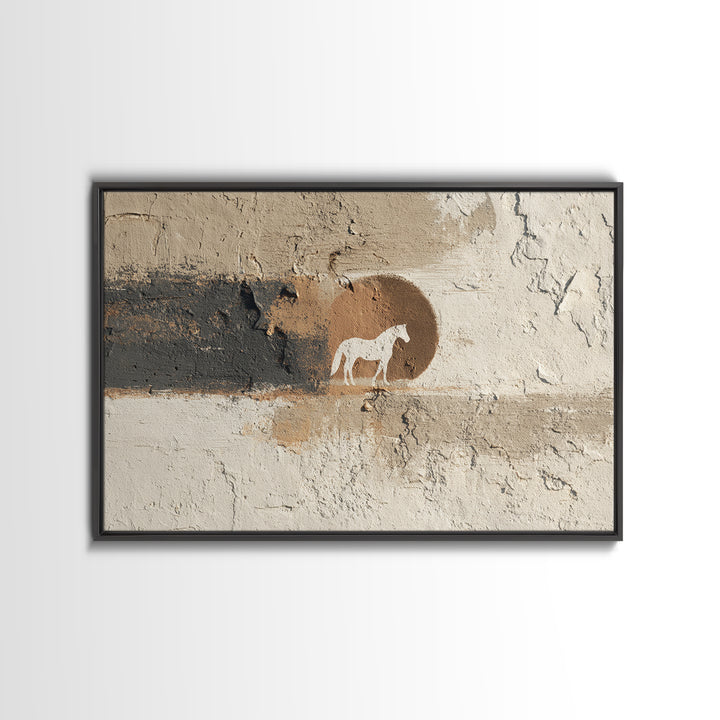 Minimal Horse Contour Framed Canvas Print, Minimalist Art, Living Room Decor, Fine Art, Minimal, Modern Decor, Fine Art Print, MIN-3x2-46