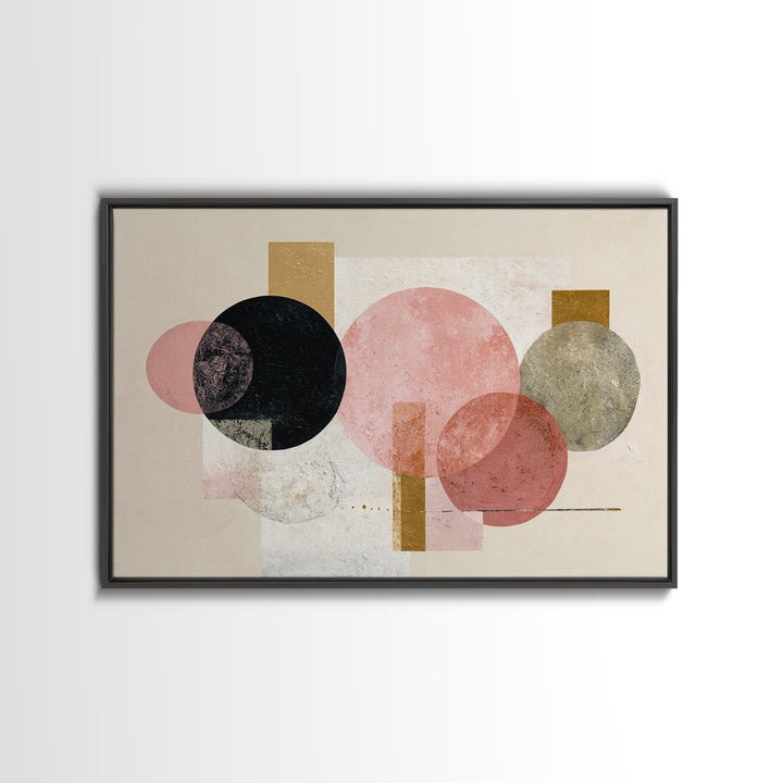 Single Black Circle on Warm Ivory Ground Canvas Print, Minimalist Art, Modern Decor, Living Room Decor, Fine Art, Minimal, MIN-3x2-53