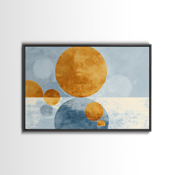 Minimal Moon over a Pale Ocean Canvas Print, Minimalist Art, Modern Art, Living Room Decor, Fine Art, Minimal, Minimalist Decor, MIN-3x2-61