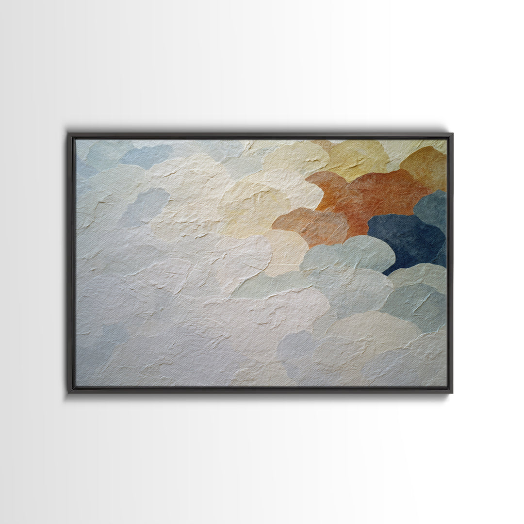 White on White Plaster Texture Study Framed Canvas Print, Minimalist Art, Wall Decor, Living Room Decor, Fine Art, Minimal, MIN-3x2-92