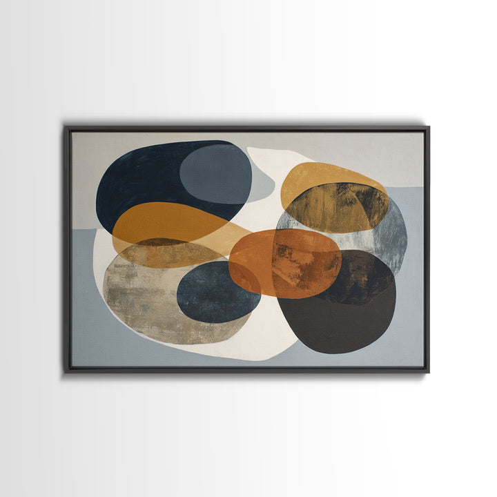 Two Overlapping Organic Shapes Framed Canvas Print, Minimalist Art, Printables, Living Room Decor, Abstract Art, Minimal, MIN-3x2-95
