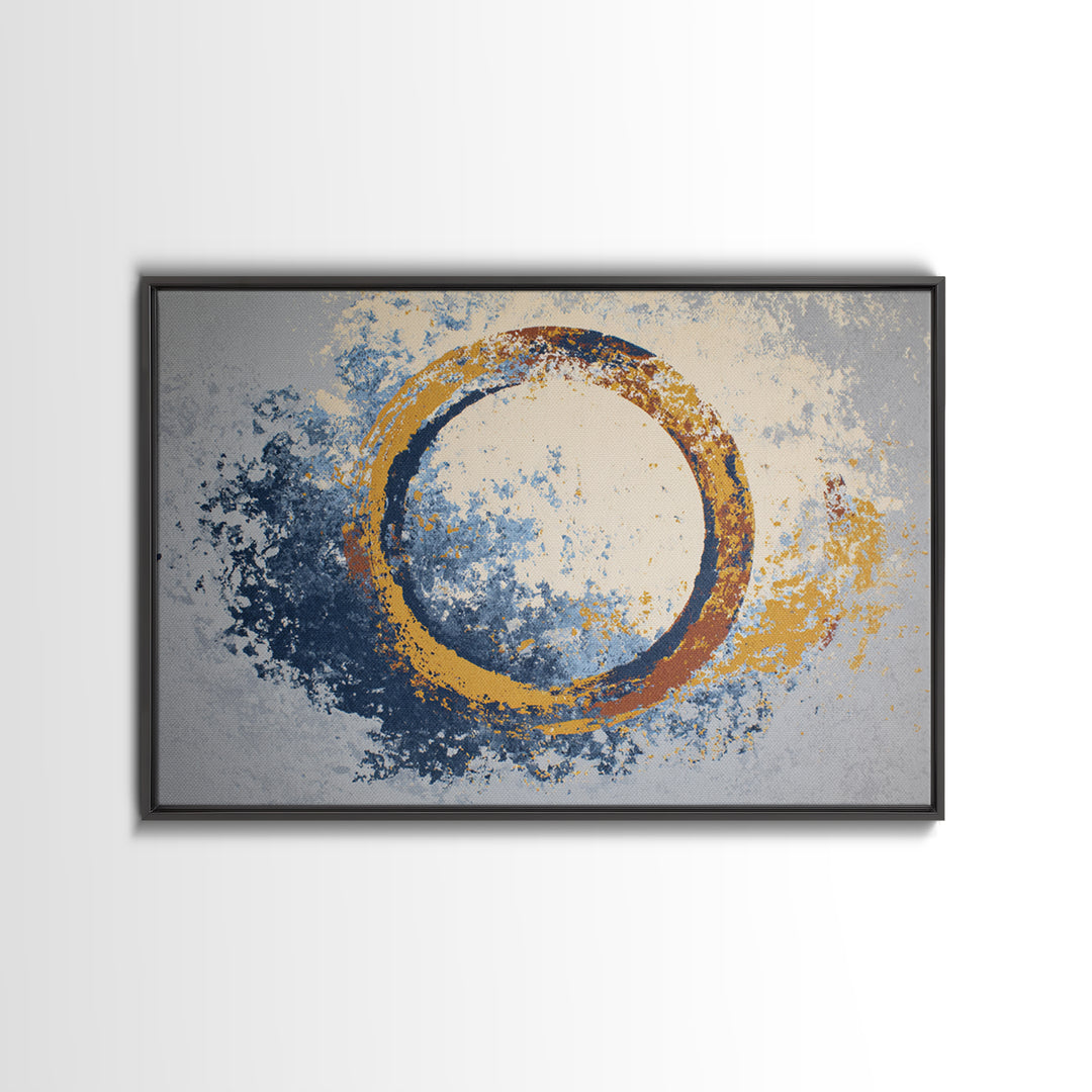 Single Brushstroke Circle Canvas Print, Minimalist Art, Abstract Painting, Living Room Decor, Fine Art, Minimal, MIN-3x2-98