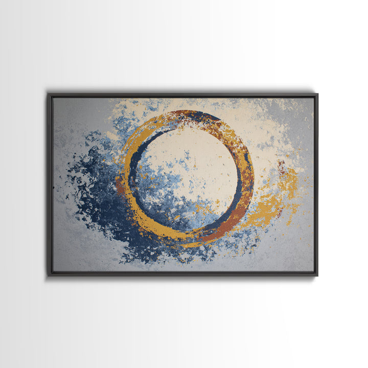 Single Brushstroke Circle Canvas Print, Minimalist Art, Abstract Painting, Living Room Decor, Fine Art, Minimal, MIN-3x2-98