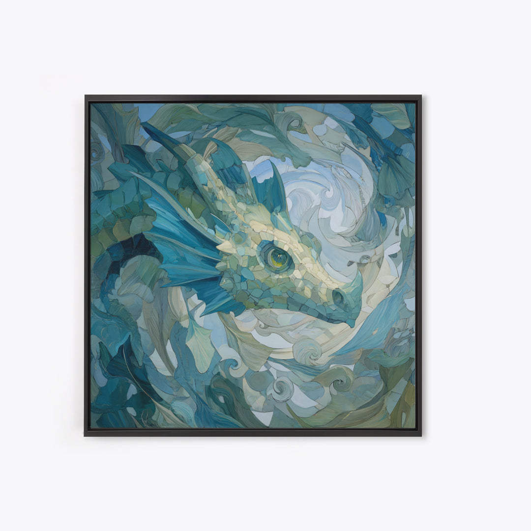 Sea Dragon Drifting Among Kelp Framed Canvas Print, Marine Life Art, Ocean Prints, Living Room Decor, Fine Art, Marine, MLA-1x1-65