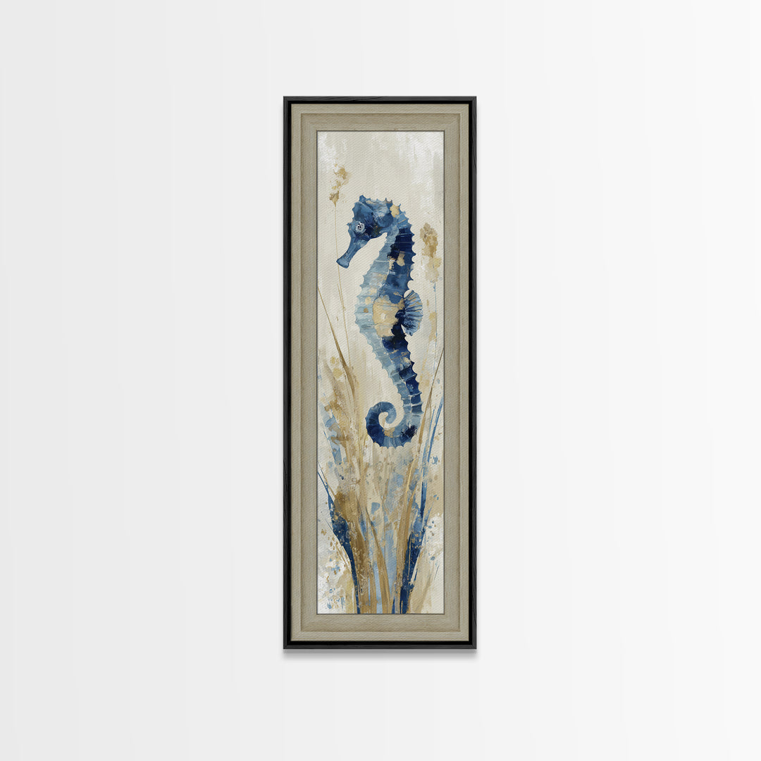 Seahorse Pair Among Sea Grass Canvas Print, Marine Life Art, Marine Life, Living Room Decor, Fine Art, Marine, Art Print, MLA-1x3-17