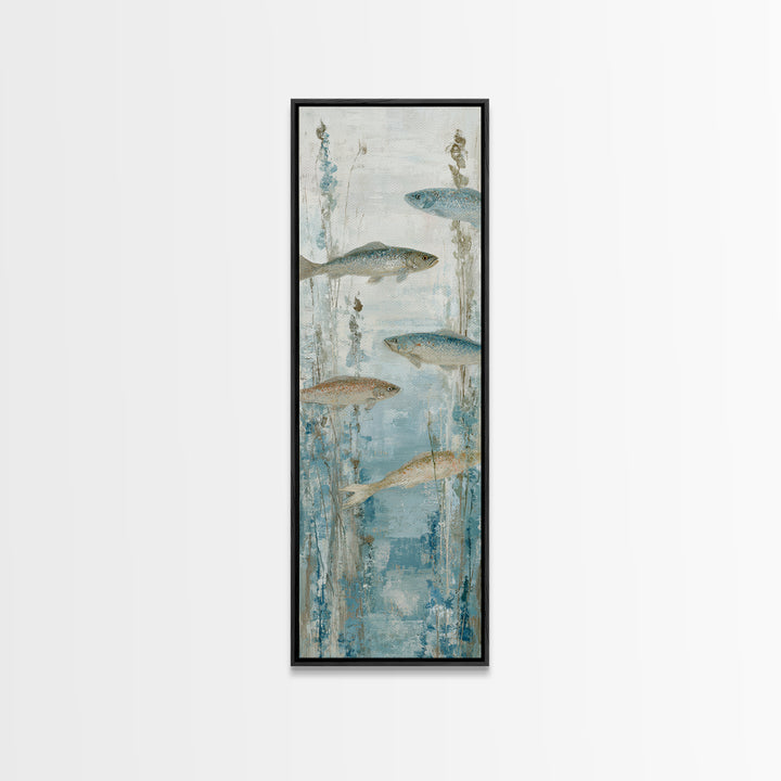Koi Like Marine Fish Canvas Print, Marine Life Art, Modern, Living Room Decor, Fine Art, Marine, Statement Artwork, Boho Decor, MLA-1x3-28