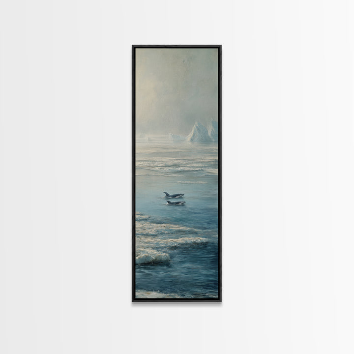 Humpback Whale and Calf Canvas Print, Marine Life Art, Coastal Wall Decor, Living Room Decor, Marine, Coastal Home Decor, MLA-1x3-6