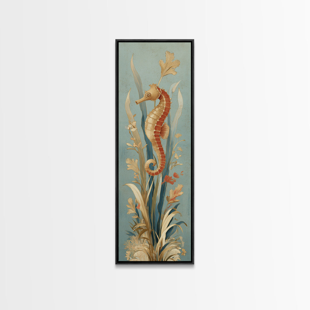 Seahorse Pair Among Sea Grass Canvas Print, Marine Life Art, Marine Life, Living Room Decor, Fine Art, Marine, Art Print, MLA-1x3-65