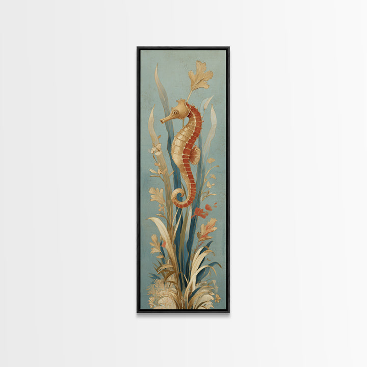 Seahorse Pair Among Sea Grass Canvas Print, Marine Life Art, Marine Life, Living Room Decor, Fine Art, Marine, Art Print, MLA-1x3-65