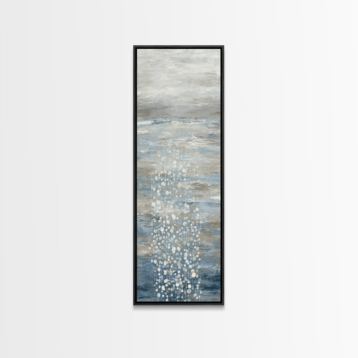 Oyster Shells with Pearly Highlights Canvas Print, Marine Life Art, Coastal Home Decor, Living Room Decor, Oil Painting, Marine, MLA-1x3-82