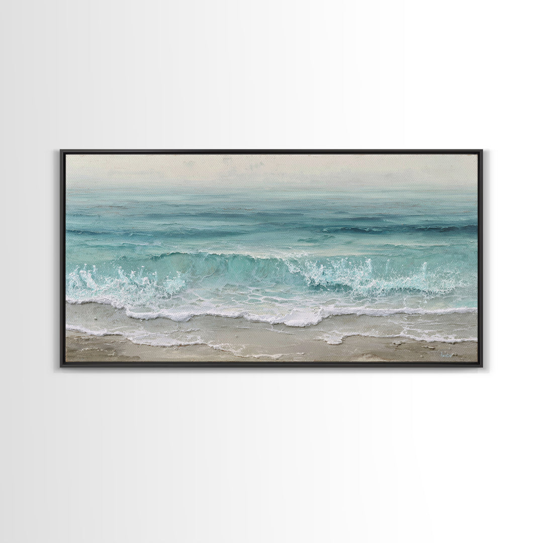 Orca Beneath Northern Lights Framed Canvas Print, Marine Life Art, Ocean Prints, Living Room Decor, Fine Art, Marine, MLA-2x1-100