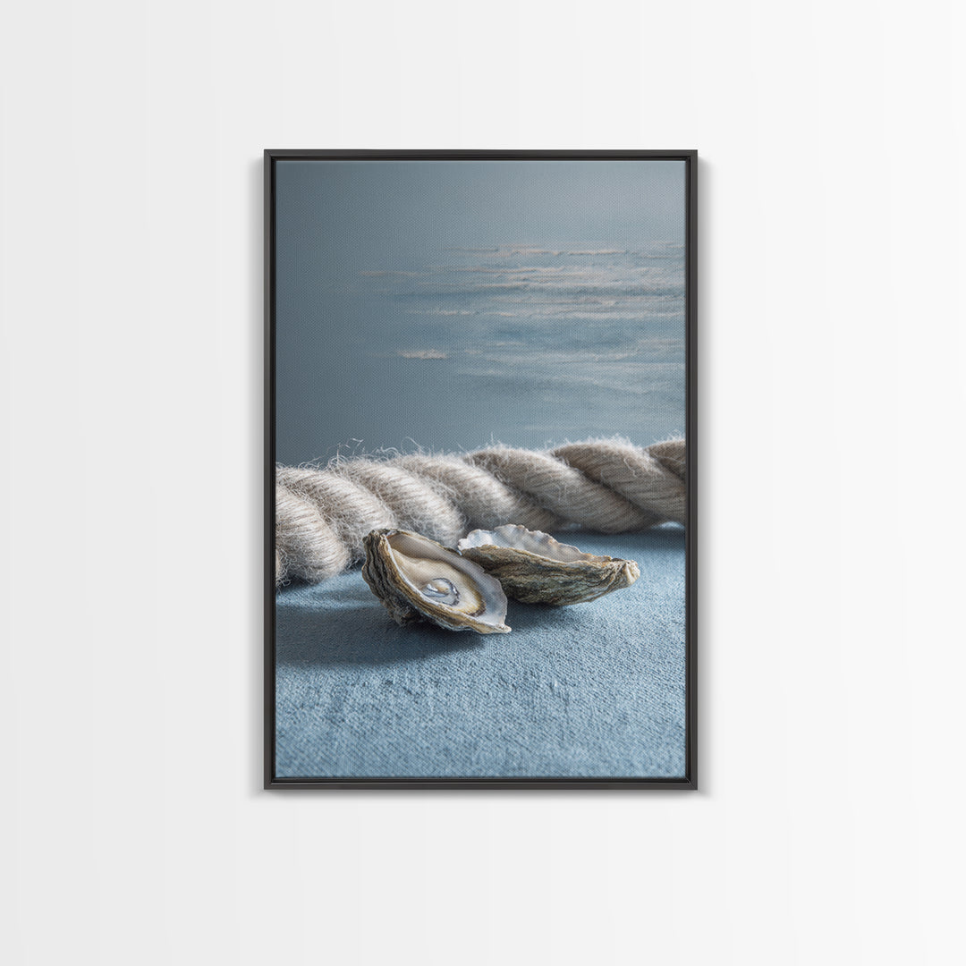 Oyster Shells with Pearly Highlights Canvas Print, Marine Life Art, Wall Decor, Living Room Decor, Fine Art, Marine, MLA-2x3-54