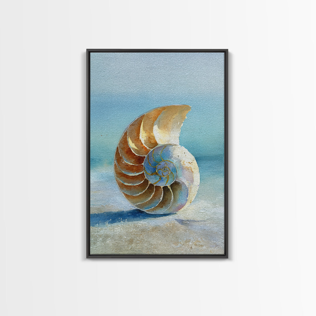 Nautilus Shell Study Canvas Print, Marine Life Art, Luxury Decor, Living Room Decor, Fine Art, Marine, Beach Decor, Coastal Art, MLA-2x3-91