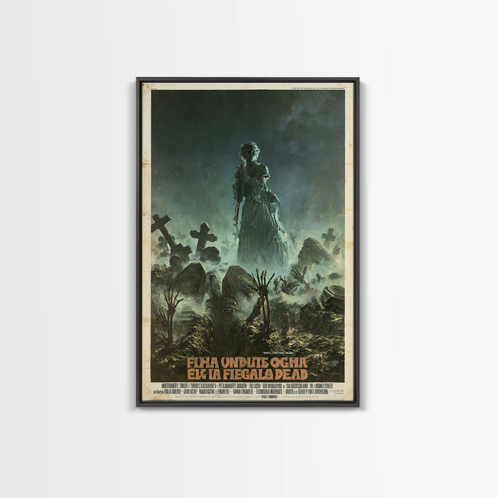 The Undertaker's Daughter Counts The Dead, Italian Horror Film Poster, Retro Gothic Cinema Art, Vintage Halloween Wall Art, Canvas Print