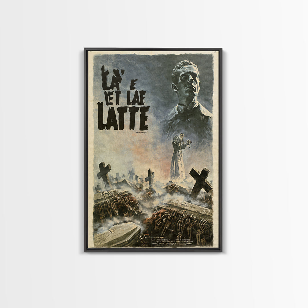The Astronomer's Dead Daughter, French Horror Film Poster, Retro Gothic Cinema Art, Vintage Halloween Wall Art, Framed Canvas Print