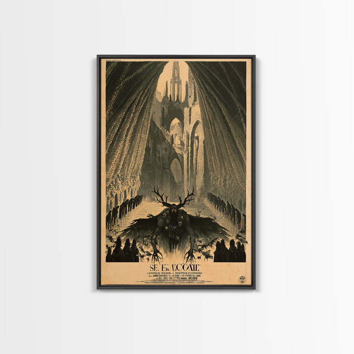 The Saint With A Mouth Of Crows, French Horror Film Poster, Retro Gothic Cinema Art, Vintage Halloween Wall Art, Framed Canvas Print
