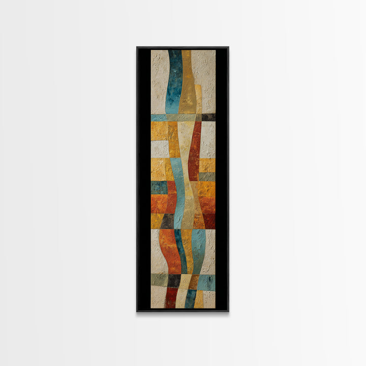 Desert Landscape Reduced to Color Blocks Canvas Print, Midcentury Modern Art, Art Print, Living Room Decor, Oil Painting, Retro, MMA-1x3-44