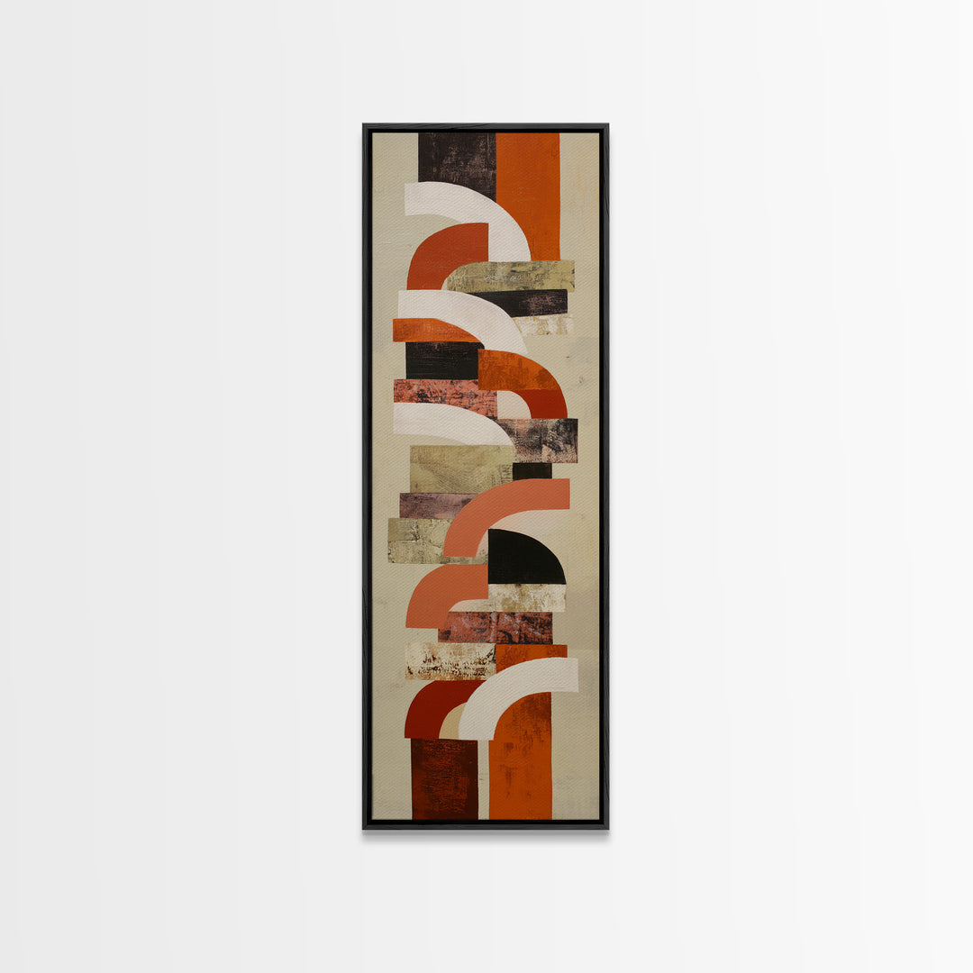 Stacked Arches in Burnt Orange and Cream Canvas Print, Midcentury Modern Art, Modern Decor, Living Room Decor, Fine Art, Retro, MMA-1x3-49