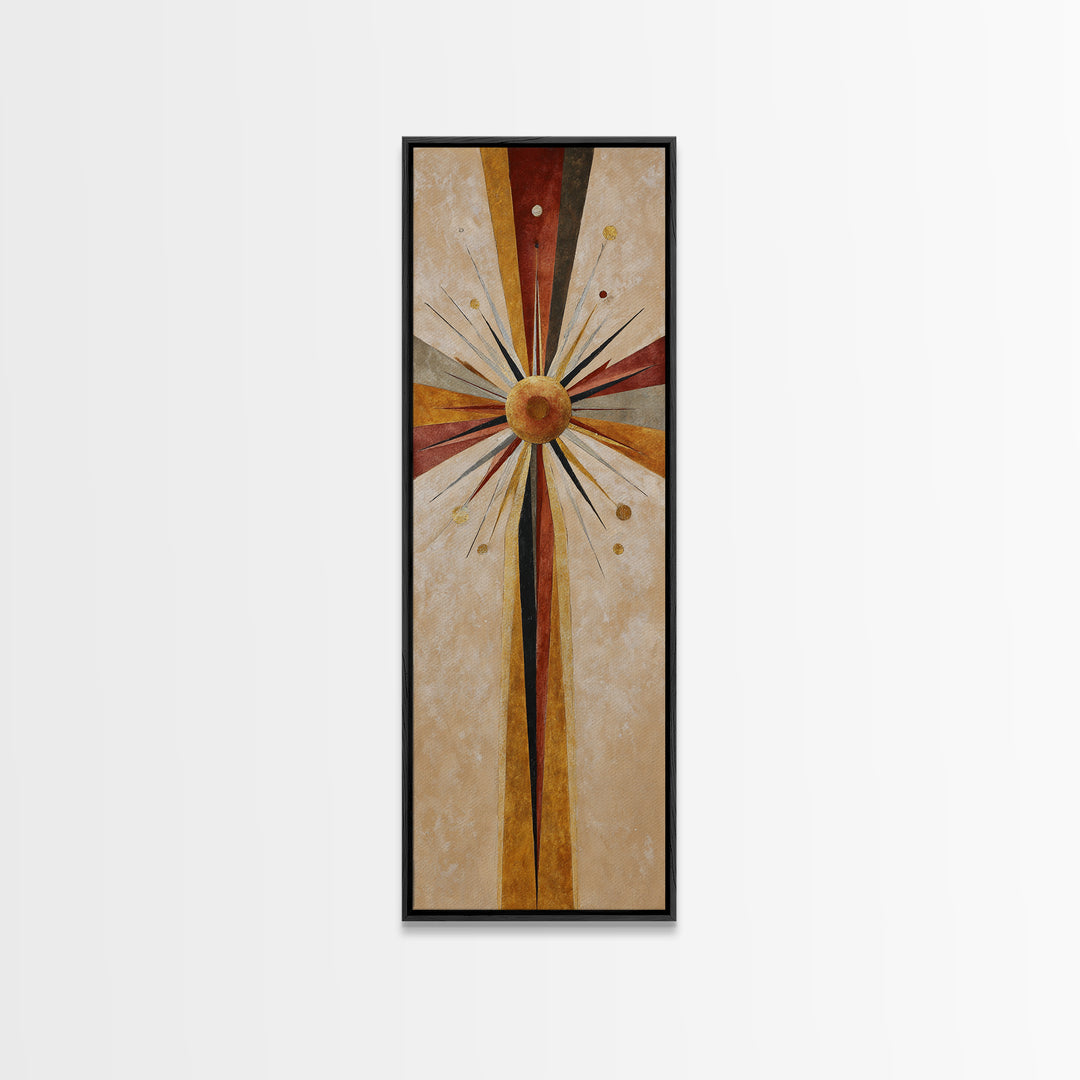 Sunburst Clock Composition Canvas Print, Midcentury Modern Art, Abstract Wall Art, Living Room Decor, Fine Art, Retro, MMA-1x3-81