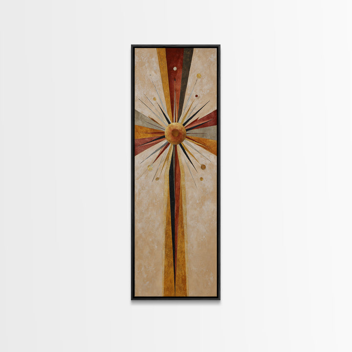 Sunburst Clock Composition Canvas Print, Midcentury Modern Art, Abstract Wall Art, Living Room Decor, Fine Art, Retro, MMA-1x3-81