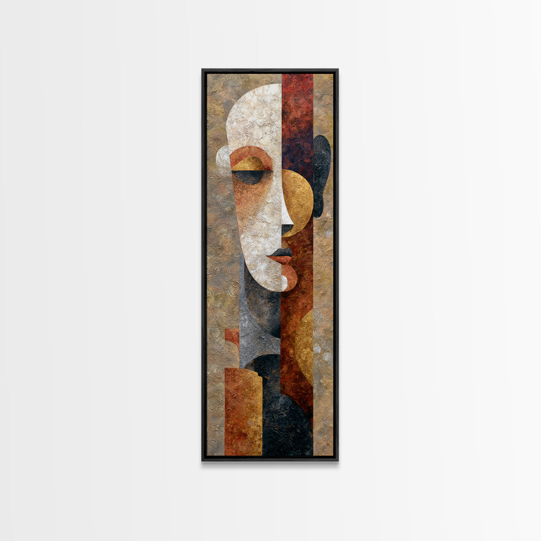 Mod Female Portrait Framed Canvas Print, Midcentury Modern Art, Boho Decor, Living Room Decor, Fine Art, Retro, Wall Decor, MMA-1x3-91