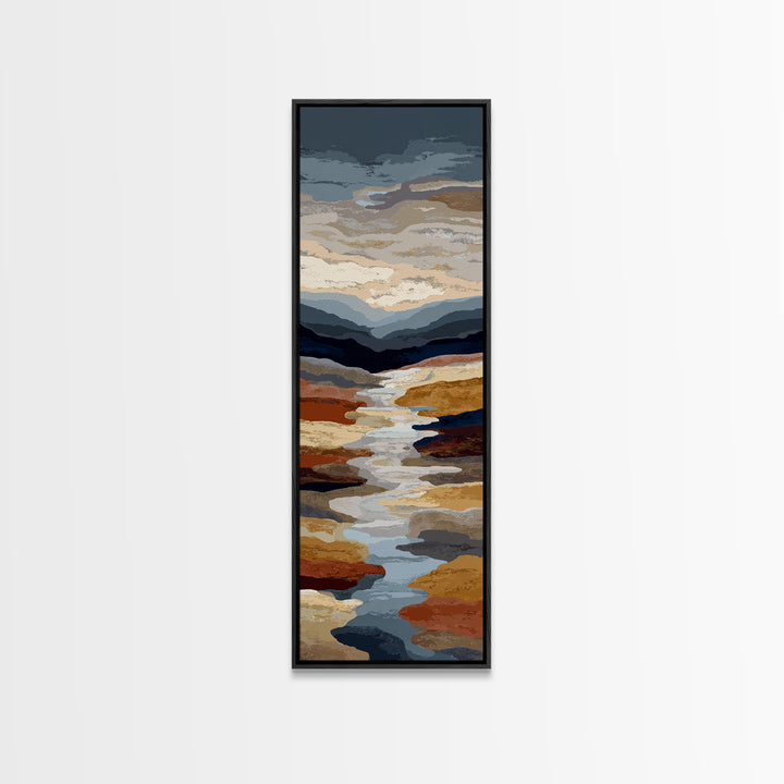 Desert Landscape Reduced to Color Blocks Canvas Print, Midcentury Modern Art, Living Room Wall Art, Living Room Decor, Retro, MMA-1x3-92