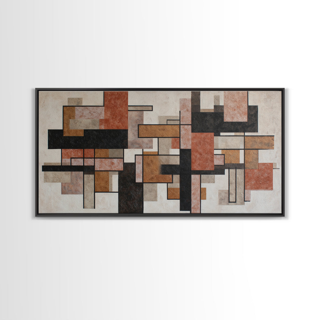 Atomic Starburst Pattern Canvas Print, Midcentury Modern Art, Textured Painting, Living Room Decor, Retro, Digital Art, MMA-2x1-22