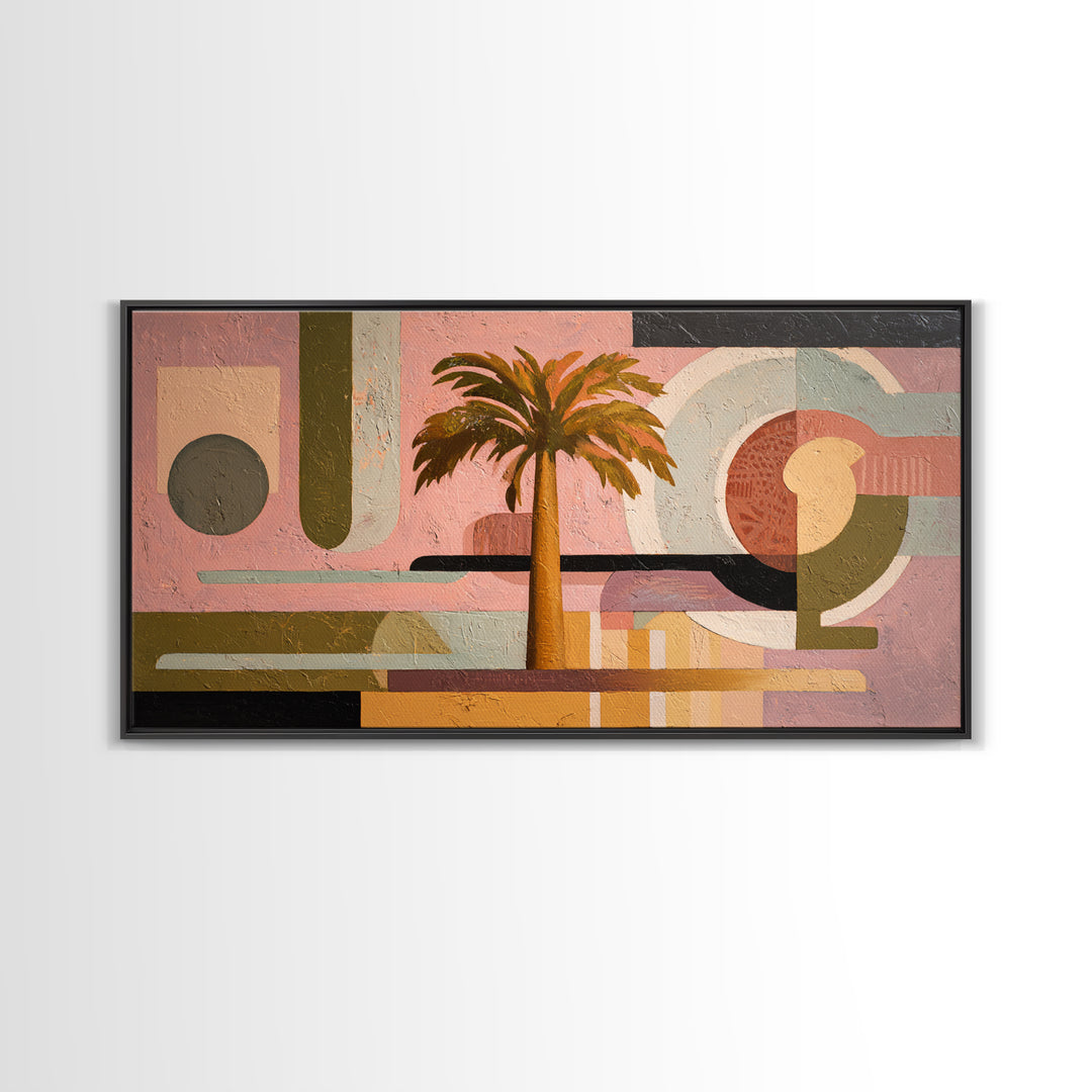 Stylized Palm Tree Canvas Print, Midcentury Modern Art, Printable Wall Art, Living Room Decor, Fine Art, Retro, Modern Wall Art, MMA-2x1-61