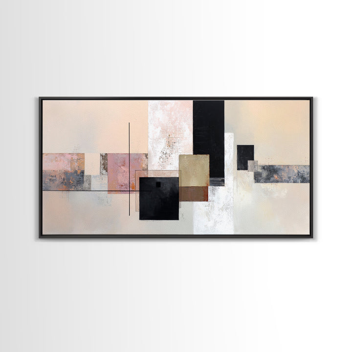 Sunburst Clock Composition Canvas Print, Midcentury Modern Art, Digital Print, Living Room Decor, Retro, Minimalist Wall Art, MMA-2x1-89