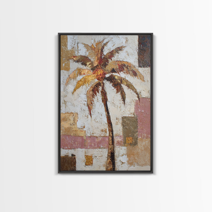 Stylized Palm Tree Framed Canvas Print, Midcentury Modern Art, Art Print, Living Room Decor, Fine Art, Retro, Abstract Wall Art, MMA-2x3-25