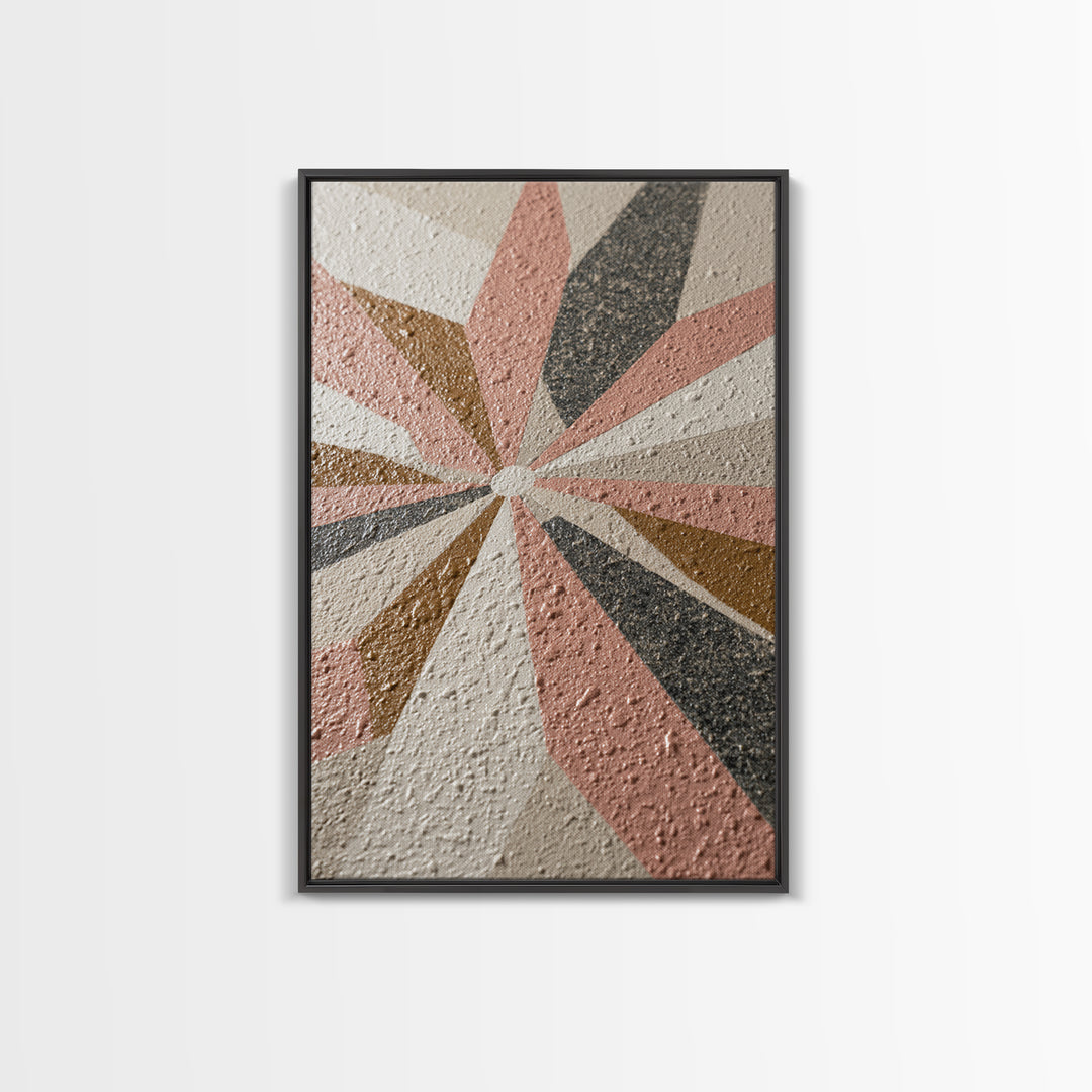 Atomic Starburst Pattern Framed Canvas Print, Midcentury Modern Art, Wall Decor, Living Room Decor, Fine Art, Retro, MMA-2x3-34