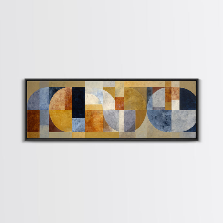Sunburst Clock Composition Canvas Print, Midcentury Modern Art, Digital Print, Living Room Decor, Retro, Minimalist Wall Art, MMA-3x1-13