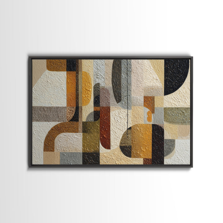 Jazz Musician in Angular Mid Century Style Canvas Print, Midcentury Modern Art, Modern Art, Living Room Decor, Oil Painting, MMA-3x2-37
